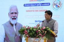 Indian minister Piyush Goyal at the Saurashtra Tamil Sangamam Chintan Shivir in Rajkot, Gujarat. Pic: Twitter/ Piyush Goyal